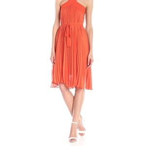 BCBG Max Azeria Eloise Pleated Halter Dress Size 6